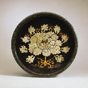 An Inlaid And Lacquered Circular Tray