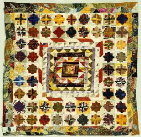 A Pieced Silk Crib Quilt