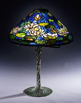 A ''Pond Lily'' Leaded Glass & Bronze Table Lamp