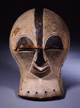 A Superb Songye Mask, Kifwebe, Whitened With Kaolin, Belgian Congo