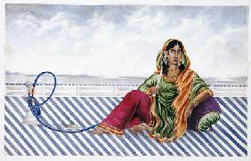 A Watercolour Picture Of A Courtesan Entitled ''Indian Costumes/Mrs Baldock''