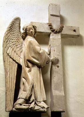 Angel holding a Large Crucifix (plaster) de 