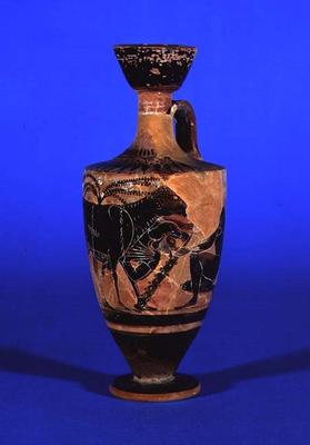 Attic black-figure lekythos depicting Odysseus escaping Cyclops, c. 530 BC de 