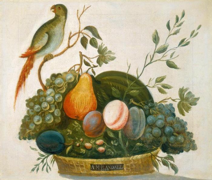 Basket of Fruit with Parrot de 