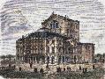 Bayreuth, Festspielhaus , Woodcut 1880