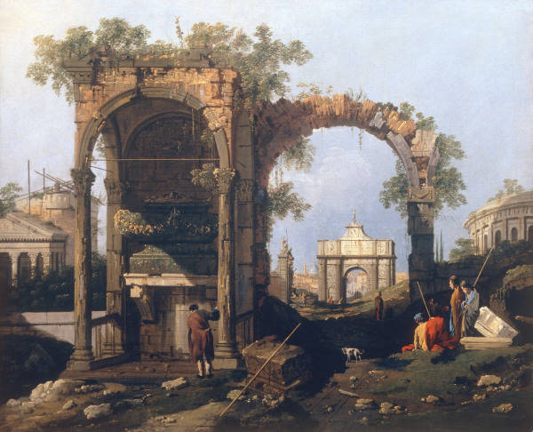Canaletto / Capriccio and classical ruin de 