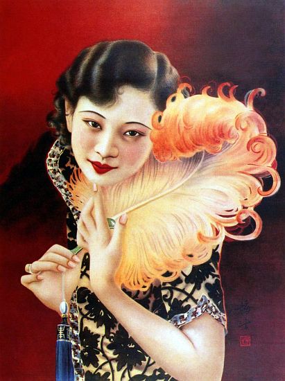 China: Art Deco influences Chinese glamour pin-up girl, Shanghai de 