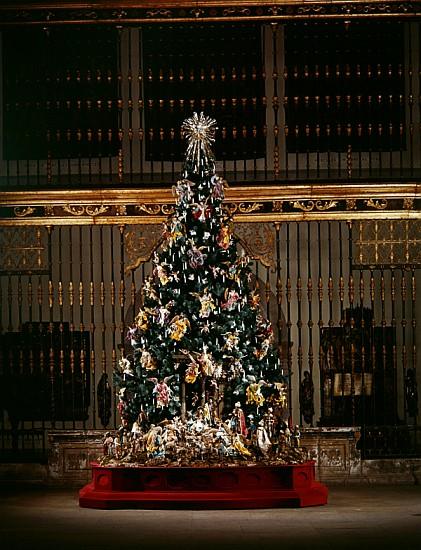 Christmas Creche and tree (mixed media) de 