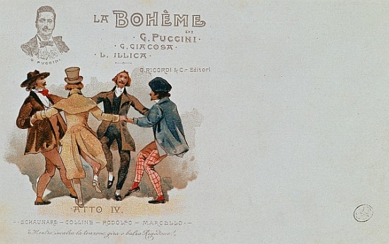 Commemorative Postcard of the opera ''La Boheme'', Giacomo Puccini (1858-1924) de 