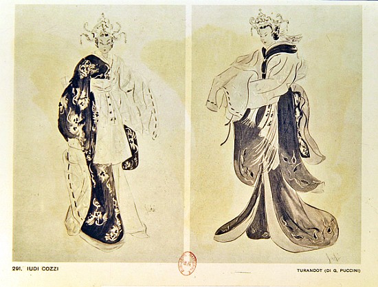 Costume designs for the opera ''Turandot'' by Giacomo Puccini (1858-1924) by Cozzi, Iudi de 