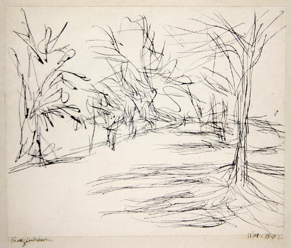 Country road to Schwaing, 1910 (no 32) (pen on paper on cardboard)  de 