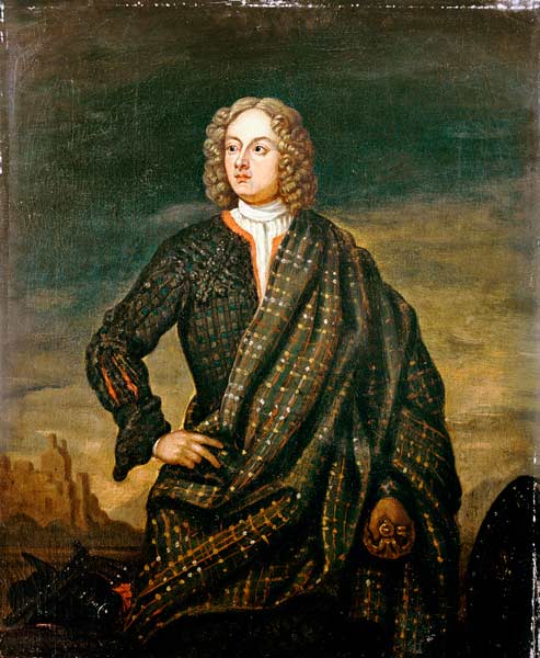 Portrait Of Andrew Macpherson Of Cluny (1640-1666), Three Quarter Length, In Plaid, His Left Hand Re de 
