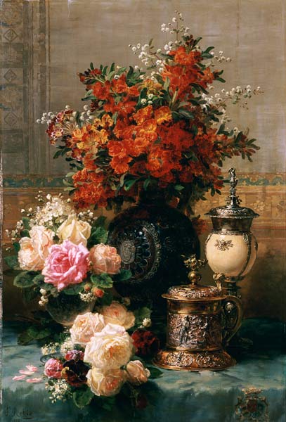 Still Life Of Roses And Other Flowers de 