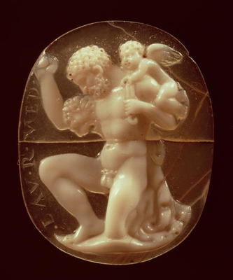 Cameo of Hercules Conquered by Cupid, 1st century BC (agate and onyx) de 