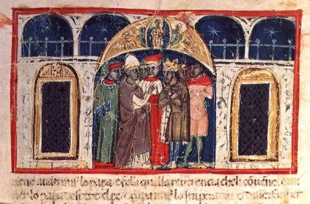 Codex Correr I 383 The Peace between Pope Alexander III (1159-81) and the Emperor Frederick Barbaros de 