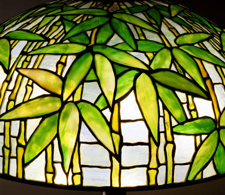 Detail From A ''Bamboo'' Leaded Glass And Bronze Table Lamp, Tiffany Studios de 