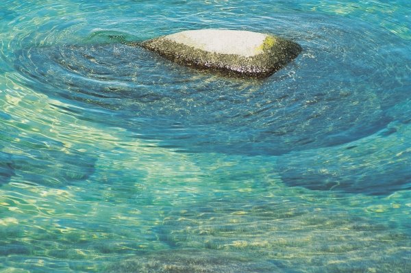 Dry rock with submerged rocks, Lake Taho (photo)  de 