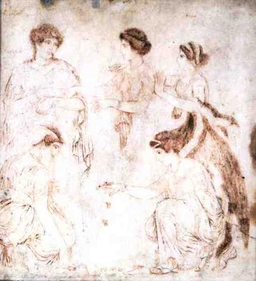 Dice Players, Herculaneum, 1st century AD (encaustic paint on marble) de 
