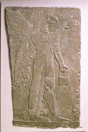 Eagle-headed winged genius, Assyrian, Mesopotamian, 883-859 BC
