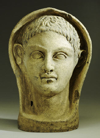 Etruscan Terracotta Votive Male Head de 