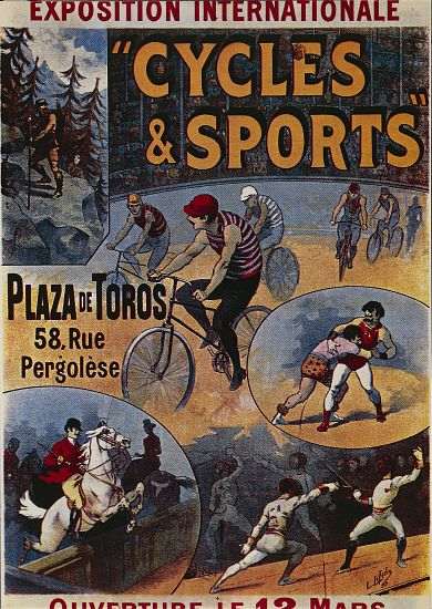 Exposition Internationale Cycles et Sports, advertisement for international exhibition dedicated to  de 