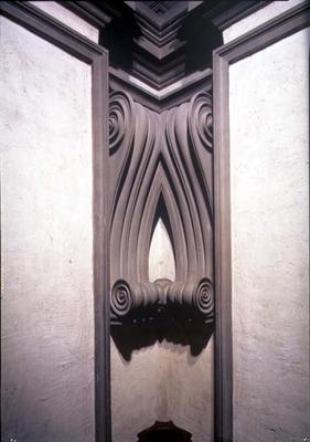 Entrance Hall, detail of merging scroll corner decoration designed by Michelangelo Buonarroti (1475- de 