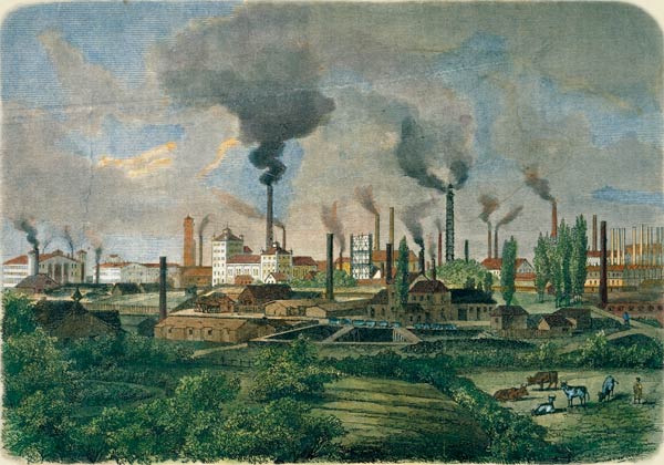 Krupp factories in Essen, Germnay, 1865. de 