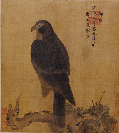 Falcon On A Pine Limb, Emperor Xuande,  C de 