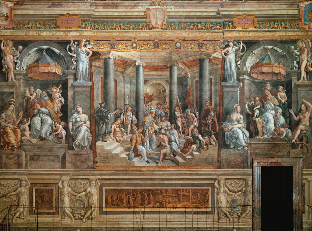 Giulio Romano, The baptism of Constant. de 