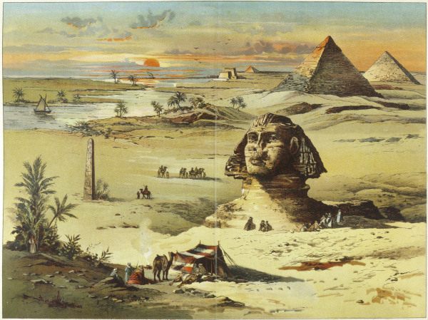 Giza , Sphinx a.Pyramids de 