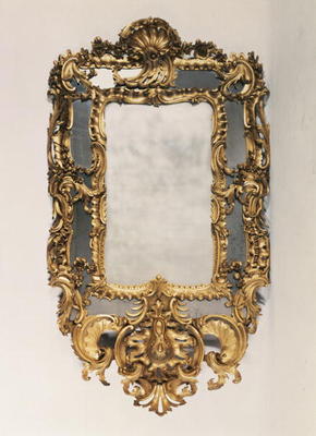 George II carved giltwood mirror, mid 18th century de 