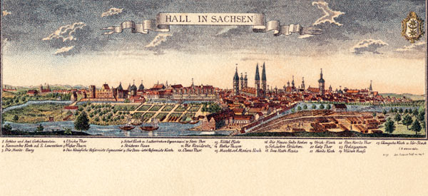 Halle (Saale) / Ansicht um 1700/ Kupfst. de 