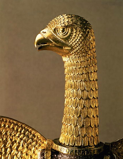 Head of an eagle, detail of 12th century ornamentation of an antique porphyry vessel transformed to  de 