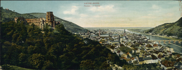 Heidelberg, Panorama / Postkarte 1901 de 