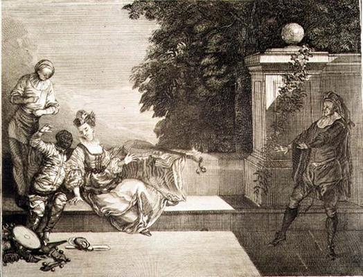 Harlequin in Love, 18th century (engraving) de 