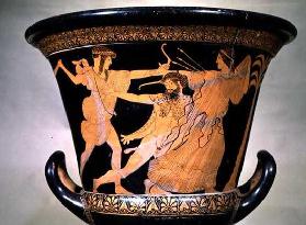 Herakles Struggling, detail from an Attic red-figure calyx-krater, 5th century BC (pottery)