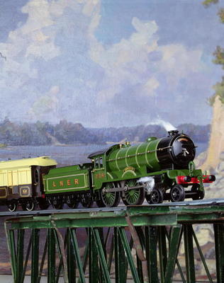 Hornby L.N.E.R. `Yorkshire' locomotive pulling a Pullman coach `Iolanthe', English de 