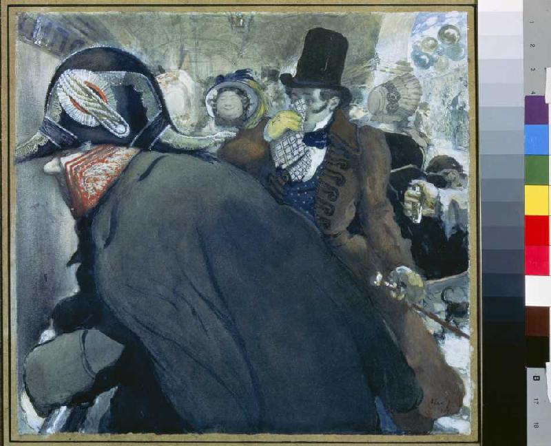 Illustration zu Gogols Novelle 'Die Nase' de 