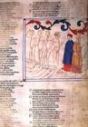 Inferno XXIX f.21r Geri del Bello in the Circle of the Falsifiers, from the Divine Comedy, 13th cent