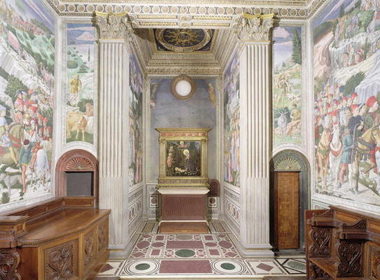 Interior of the Chapel, designed by Michelozzo Michelozzi (1396-1472), with frescos by Benozzo Gozzo de 