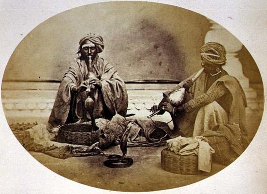 Jogis or Snake Charmers, Low Caste Hindus from Delhi, no. 205 from 'Faces of India', pub. 1872 (sepi de 
