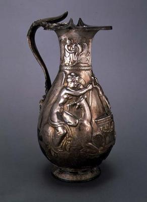 Jug depicting a sacrificial scene, Greek (silver) de 