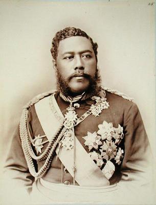 King Kalakaua (1836-91), late c19th (sepia photo) de 