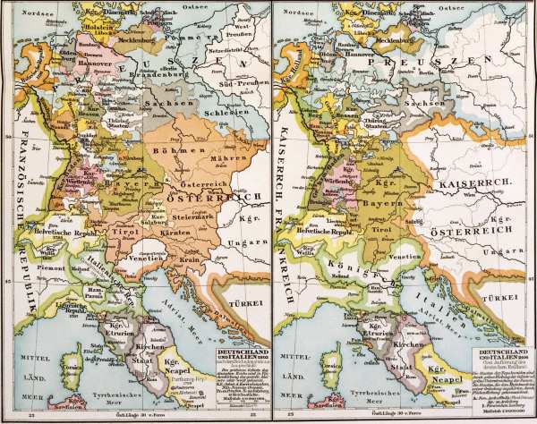 Map of Germany and Italy 1803, 1806 de 