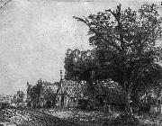 Landscape with Three Cottages