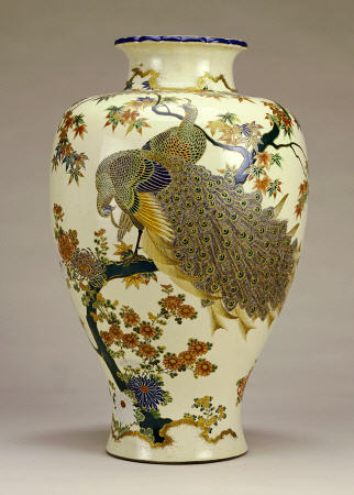Large Satsumo Ovoid Vase, Meiji Period, Late 19th Century, Signed Satsuma Shosai Within A Large Blue de 