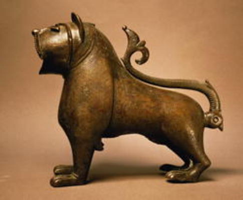 Lion with articulated tail, Islamic, from Spain, Umayyad Period, 12th to 13th century (cast and engr de 