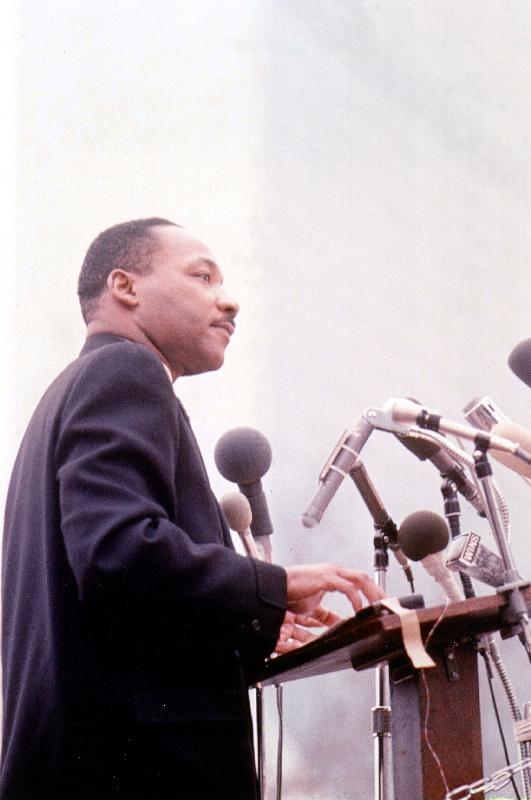 Martin Luther King American priest activist for Civil Right Movement black Americans de 
