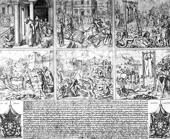 Martyrdom of the Carthusians (b/w print) de 
