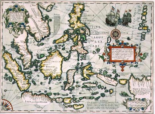 Map of the East Indies, pub. 1635 in Amsterdam de 
